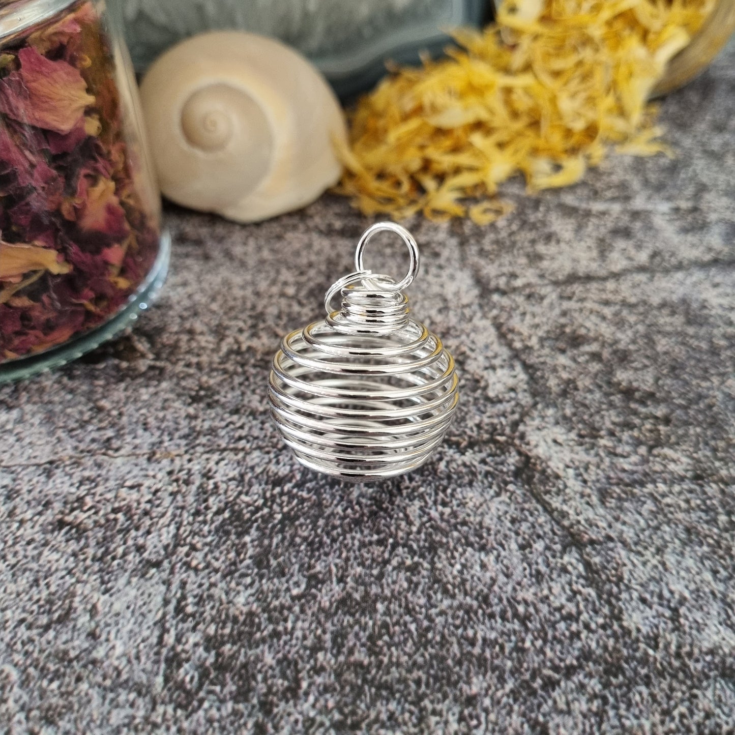Spiral Cage Pendant Necklace